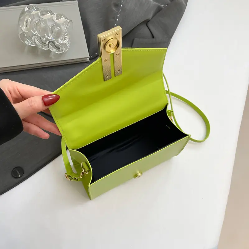 Women's Green White Square Shoulder Bag 2025 - Image 8