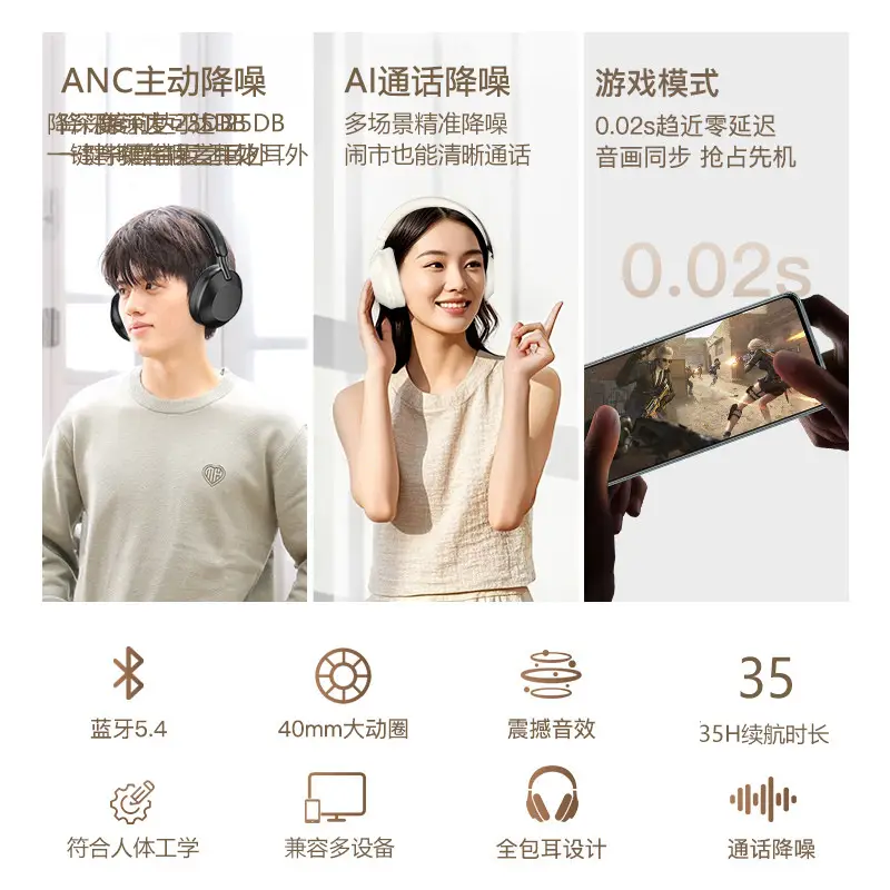 2026 Ai Cross-Border ANC Over-Ear Bluetooth Headphones - Image 6
