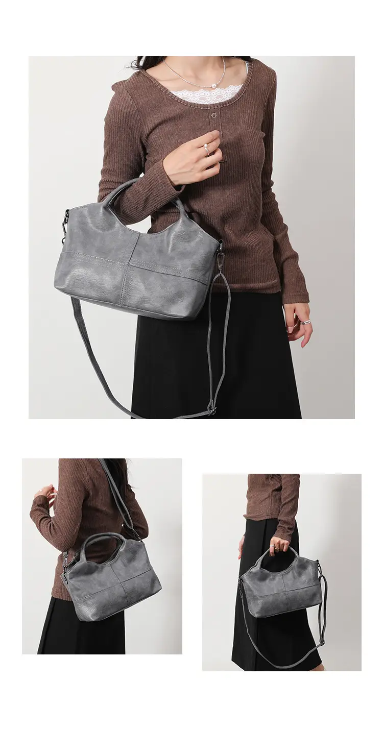 Black Leather Shoulder Bag 2025 Lightweight Commuting — feature 11