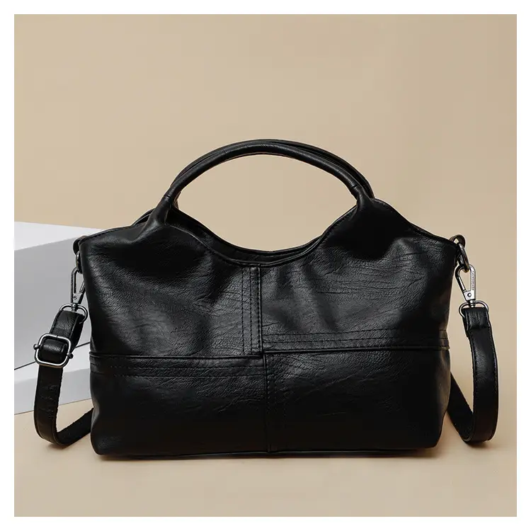 Black Leather Shoulder Bag 2025 Lightweight Commuting — feature 12