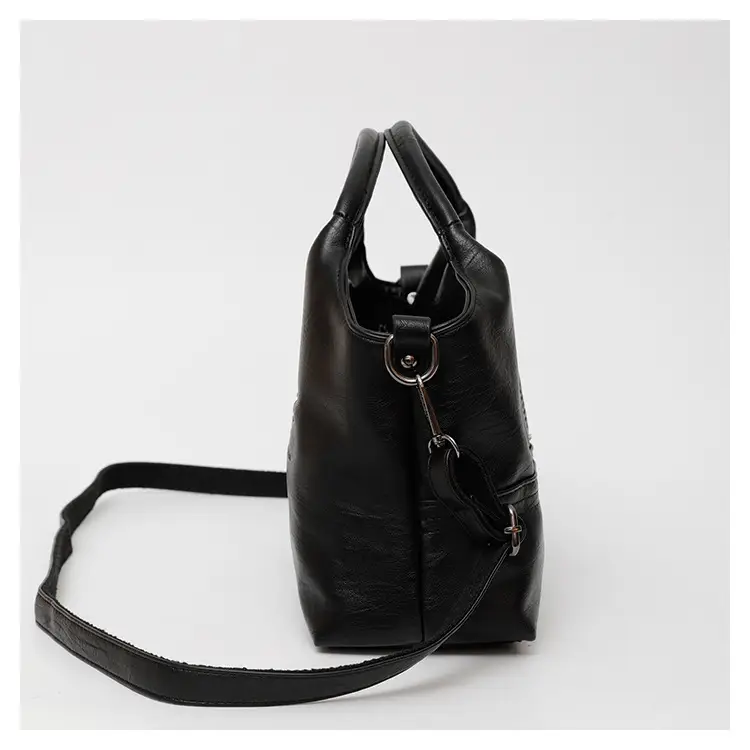 Black Leather Shoulder Bag 2025 Lightweight Commuting — feature 13