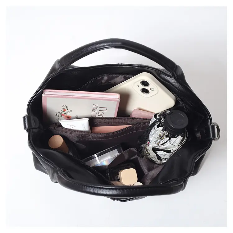 Black Leather Shoulder Bag 2025 Lightweight Commuting — feature 16