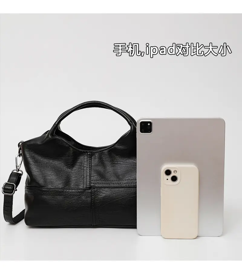 Black Leather Shoulder Bag 2025 Lightweight Commuting — feature 6