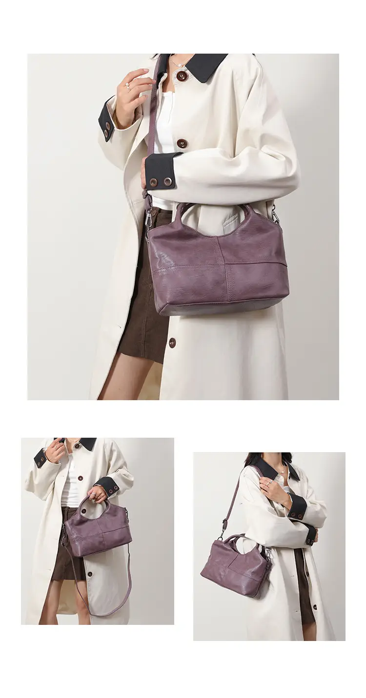 Black Leather Shoulder Bag 2025 Lightweight Commuting — feature 9