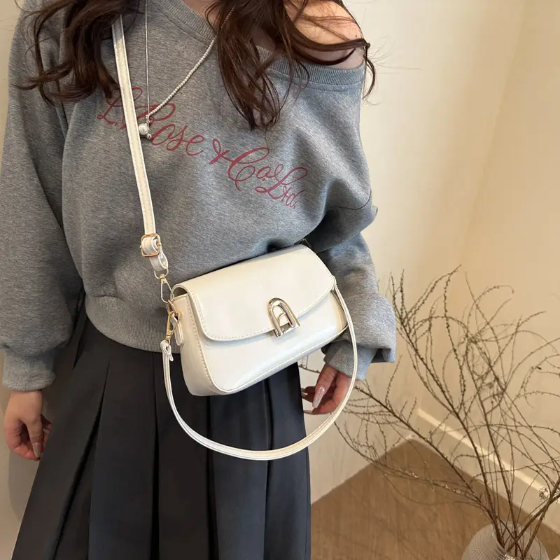 White Square Leather Shoulder Bag 2025 New Style - Image 9