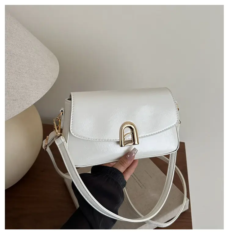 White Square Leather Shoulder Bag 2025 New Style - Image 2