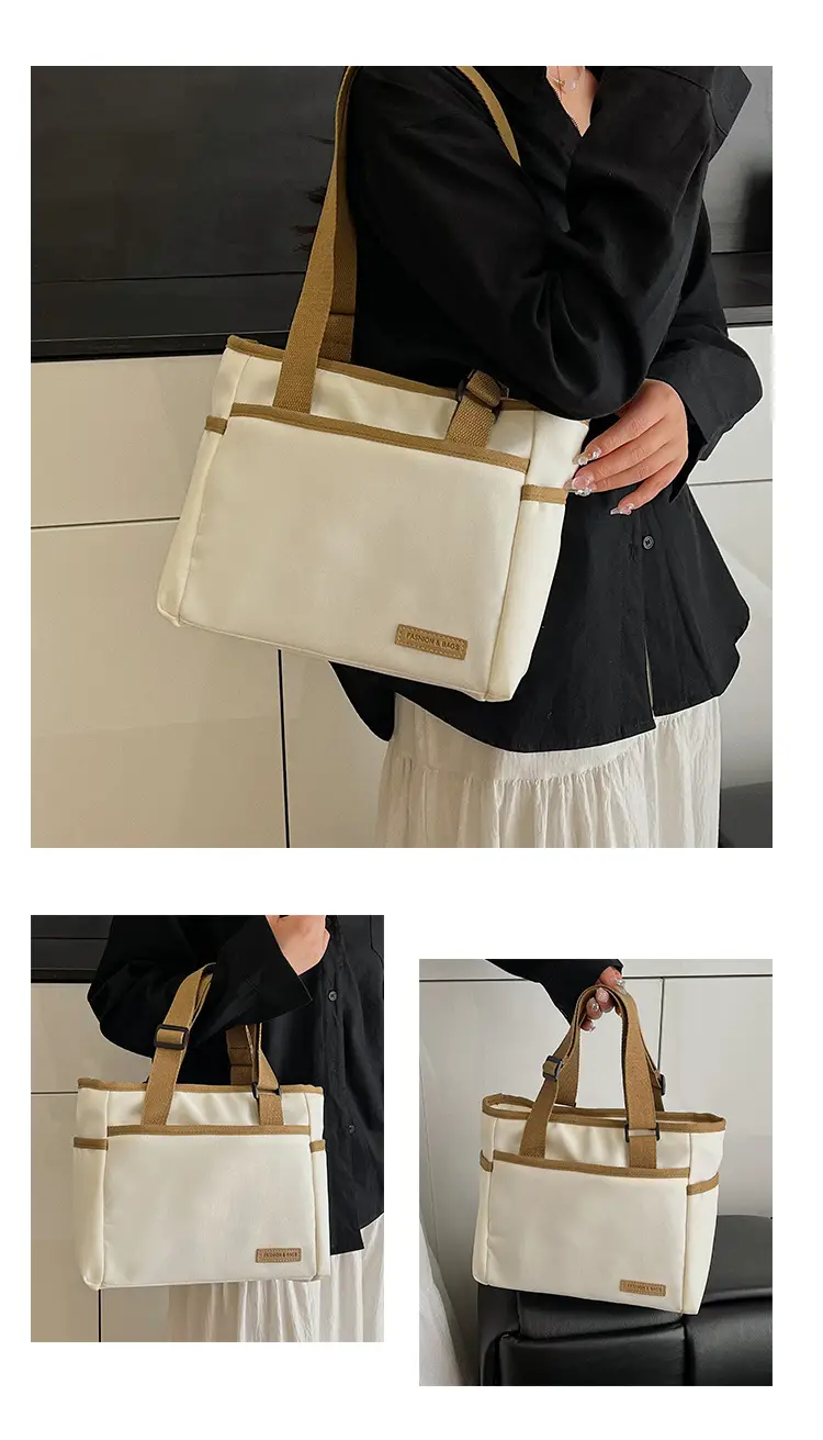2025 Casual White Leather Tote Bag Large Capacity Korean Style — feature 15