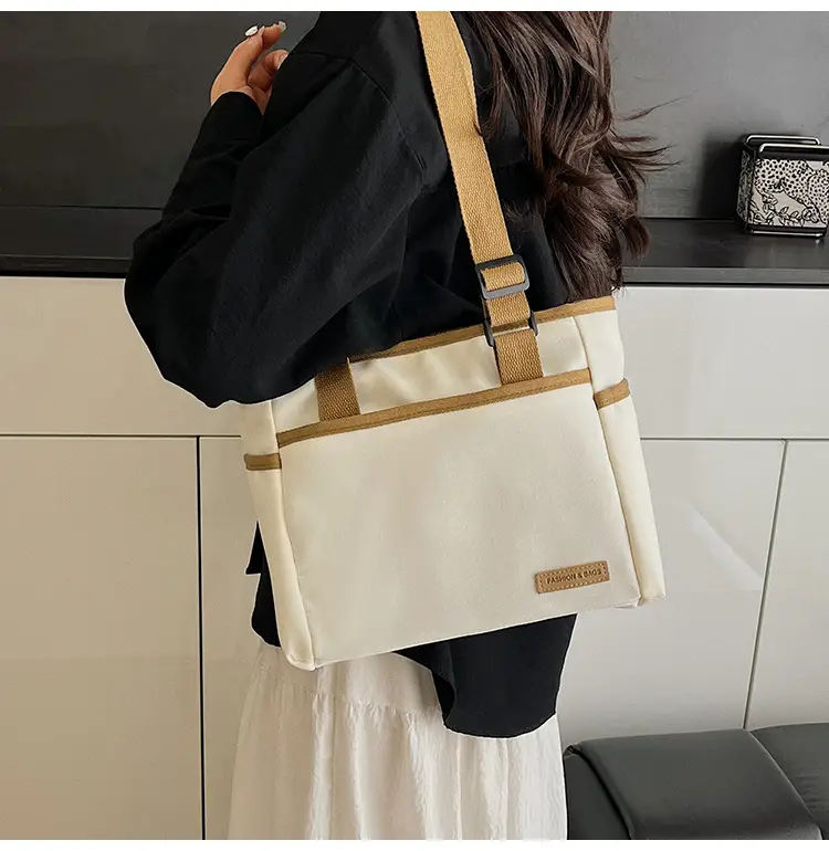 2025 Casual White Leather Tote Bag Large Capacity Korean Style — feature 20