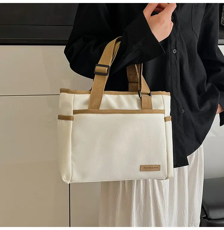 2025 Casual White Leather Tote Bag Large Capacity Korean Style — feature 21