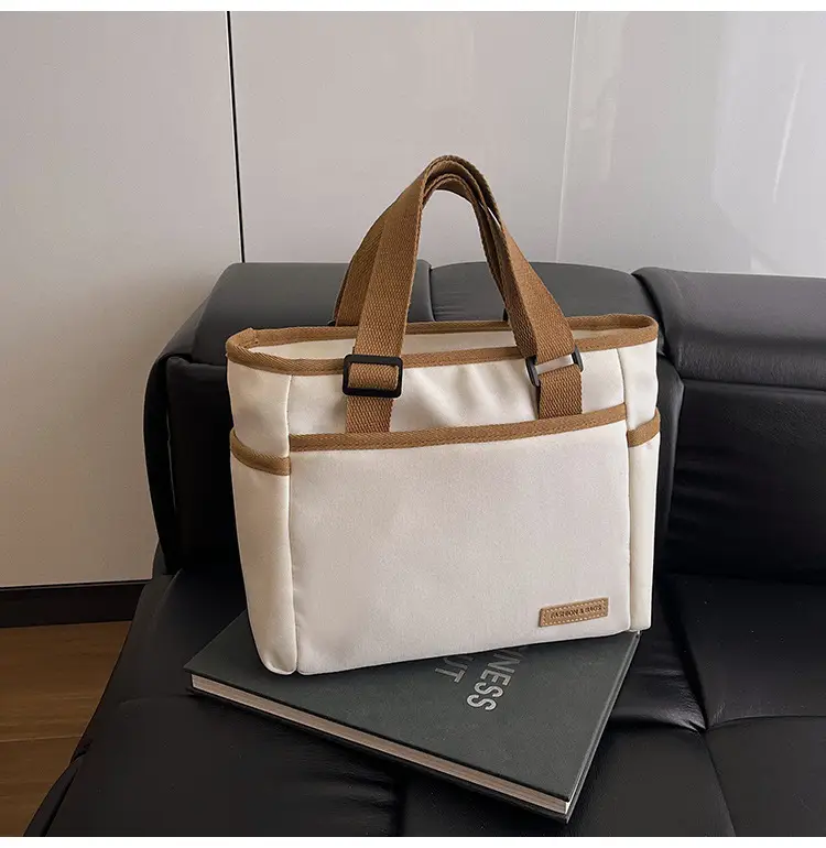 2025 Casual White Leather Tote Bag Large Capacity Korean Style — feature 31