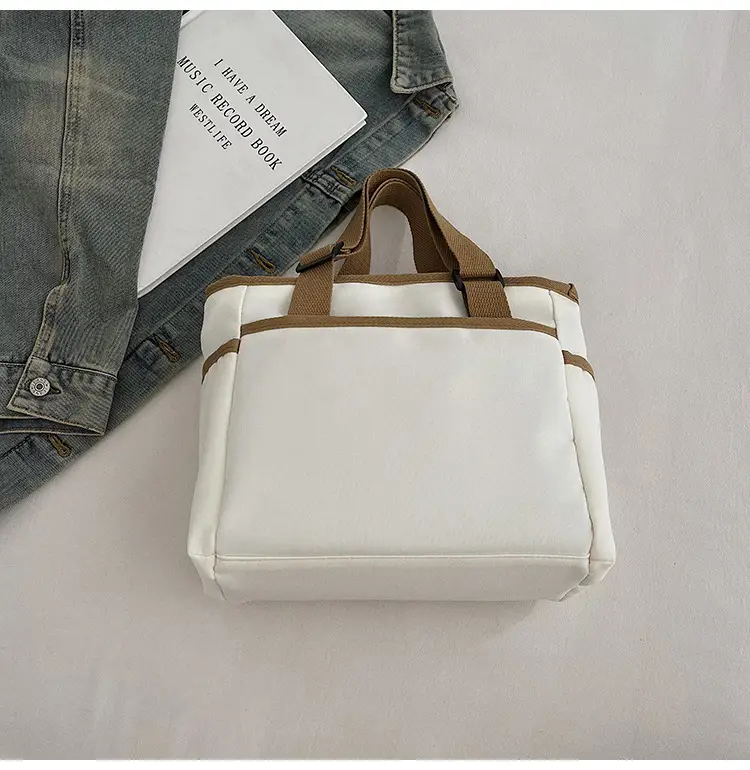 2025 Casual White Leather Tote Bag Large Capacity Korean Style — feature 36