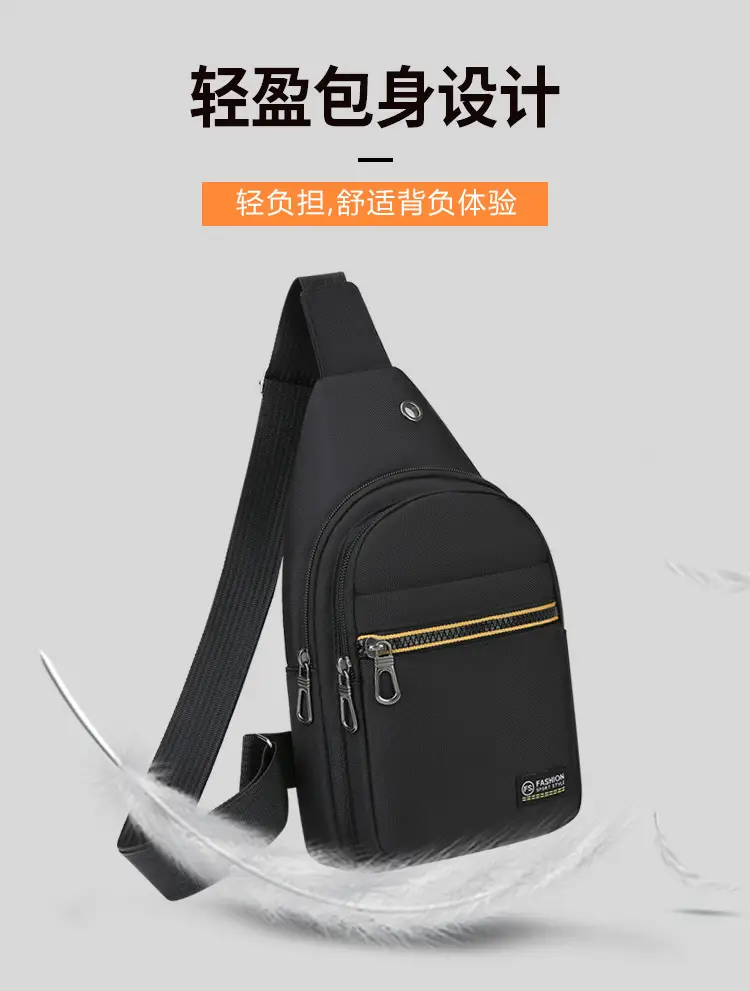 Men's Green Nylon Crossbody Bag Multi-Compartment Business Commute — feature 5