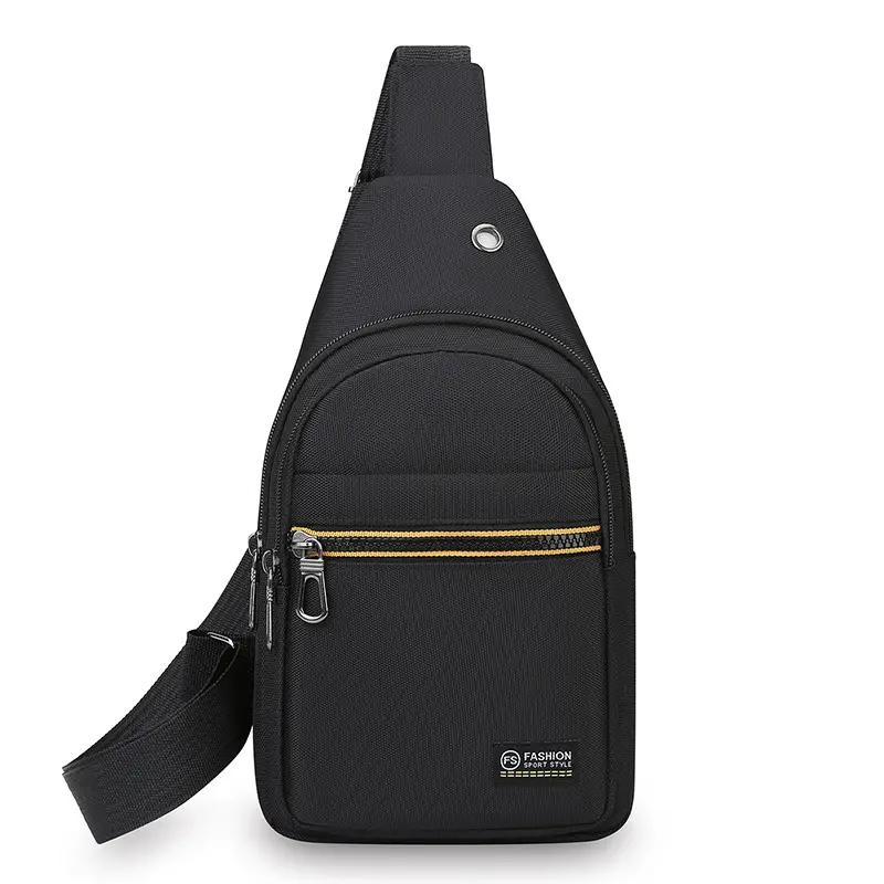 Men's Green Nylon Crossbody Bag Multi-Compartment Business Commute