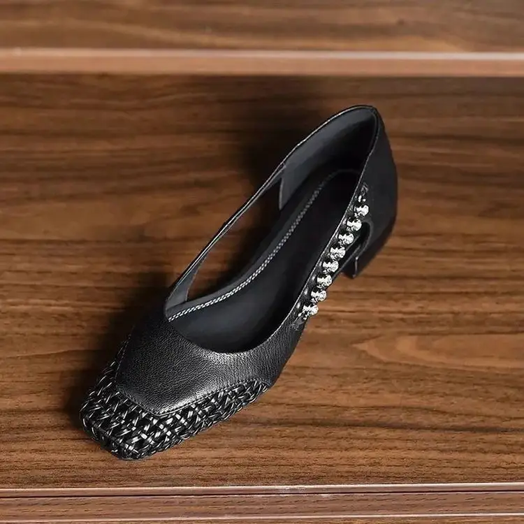 French High-End Women's Heel Shoes with Rhinestones — feature 3