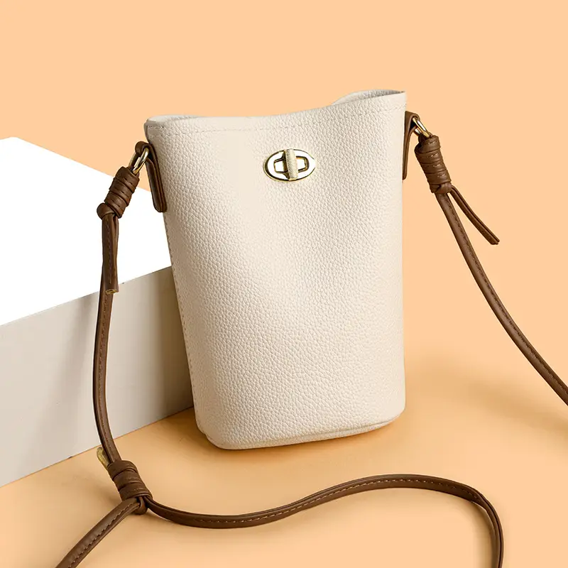 Women's 2-Piece Leather Underarm Bags Black White - Image 4