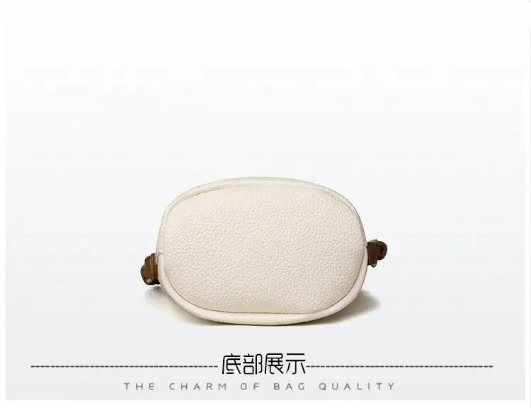 Women's 2-Piece Leather Underarm Bags Black White — feature 18
