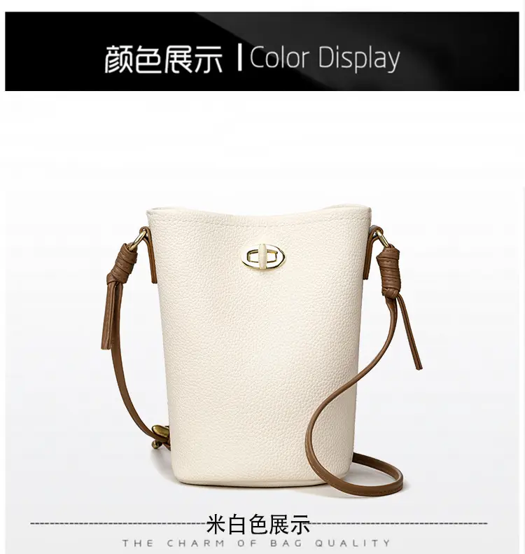 Women's 2-Piece Leather Underarm Bags Black White — feature 19