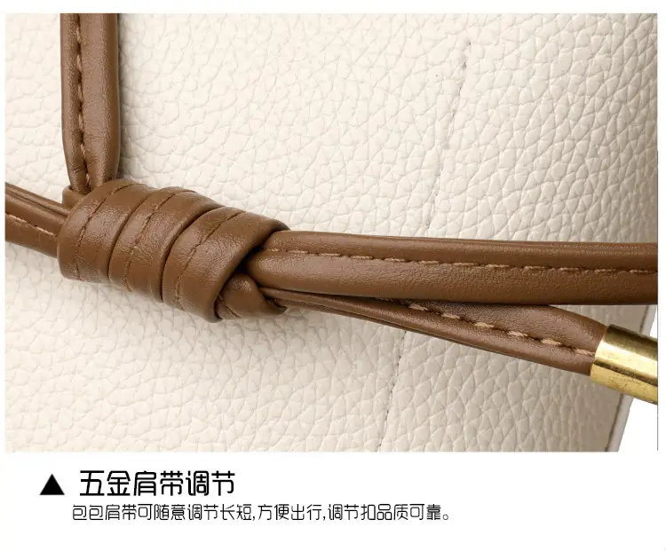 Women's 2-Piece Leather Underarm Bags Black White — feature 24