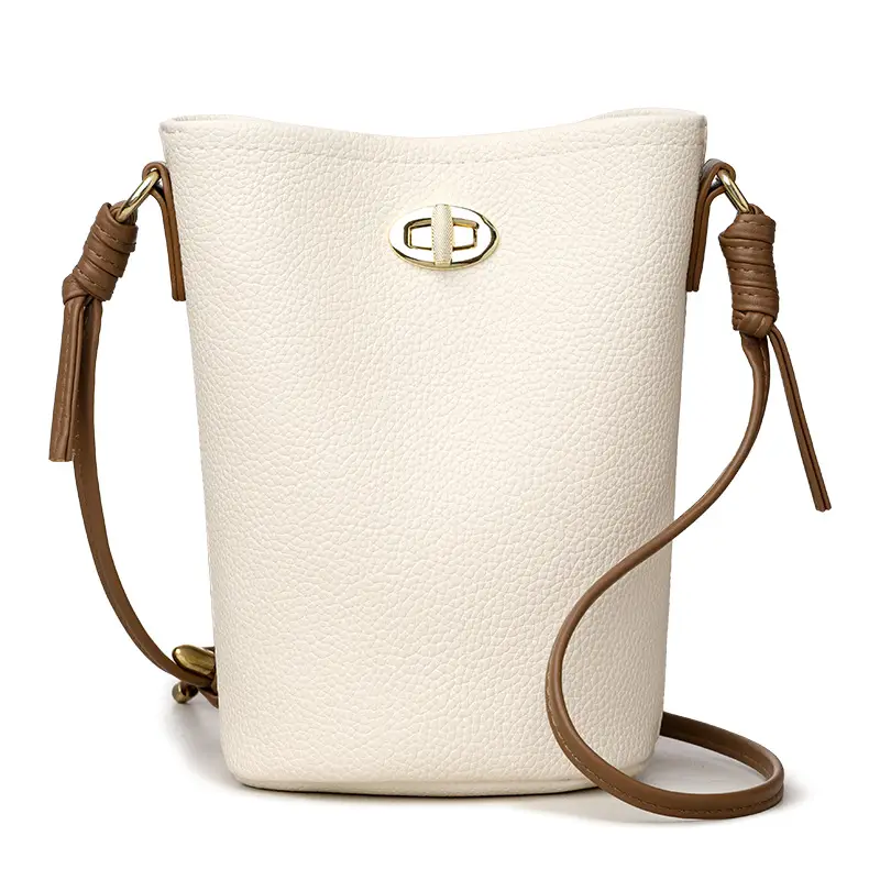 Women's 2-Piece Leather Underarm Bags Black White - Image 2