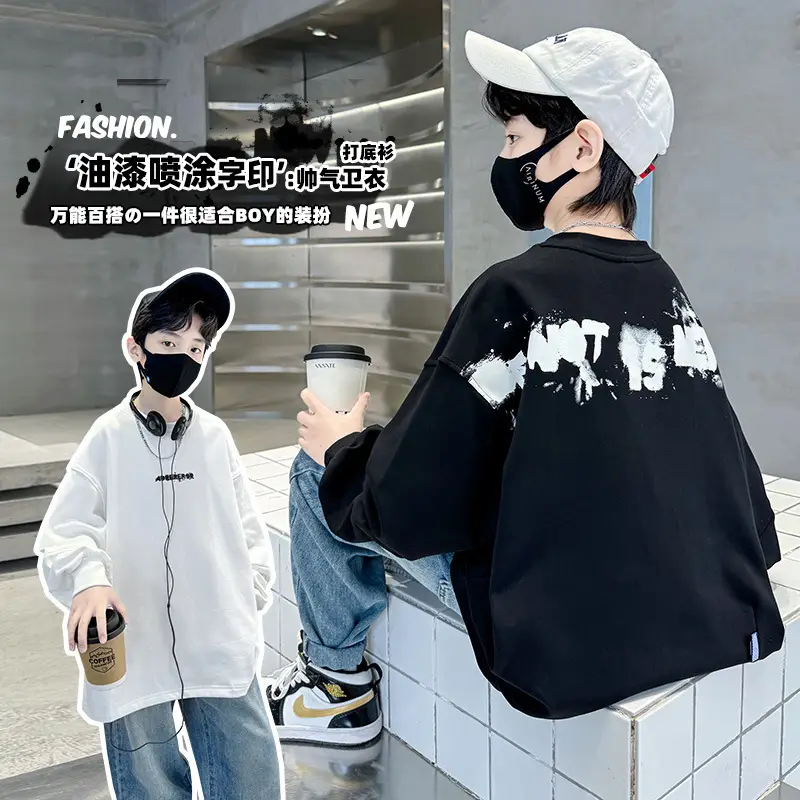 Boys Long Sleeve White T-Shirt Spring Autumn 2025 - Image 4