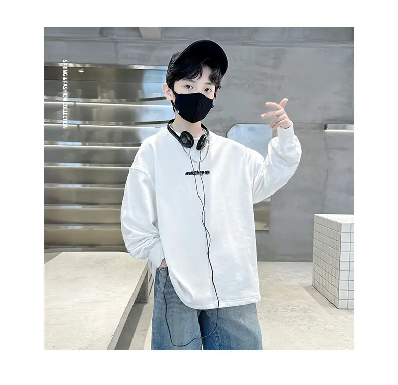 Boys Long Sleeve White T-Shirt Spring Autumn 2025 — feature 11