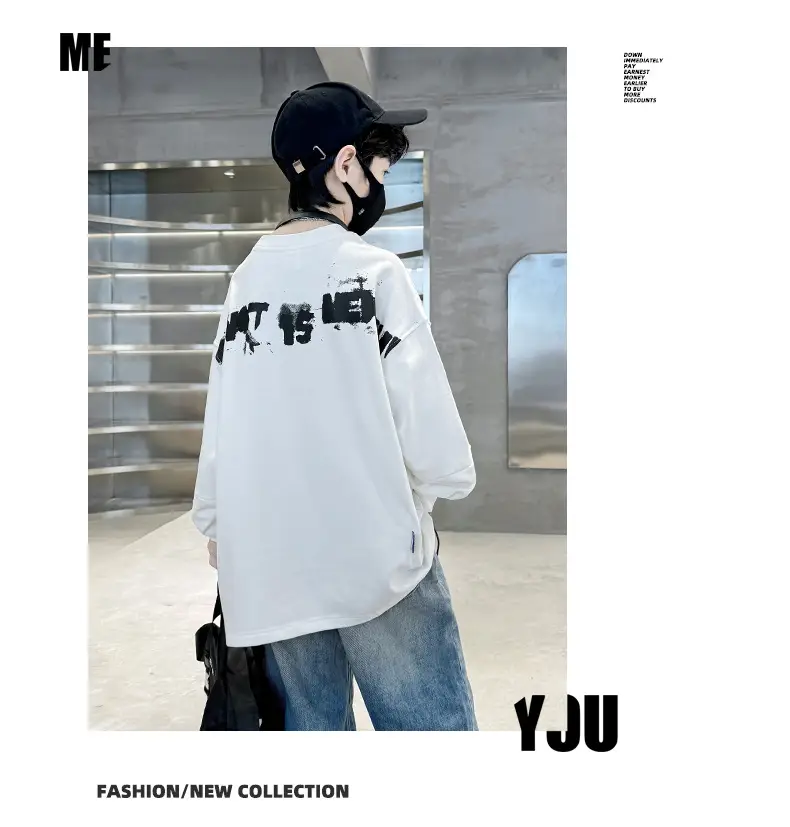 Boys Long Sleeve White T-Shirt Spring Autumn 2025 — feature 12