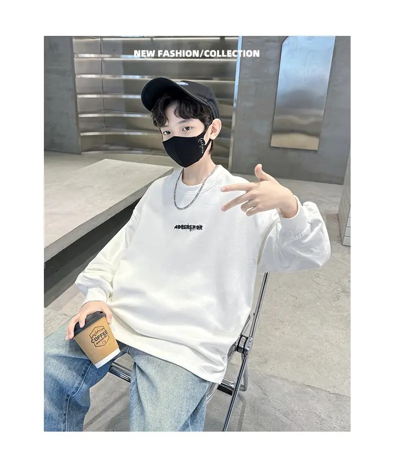 Boys Long Sleeve White T-Shirt Spring Autumn 2025 — feature 15