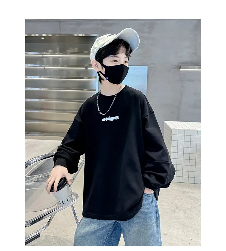 Boys Long Sleeve White T-Shirt Spring Autumn 2025 — feature 16