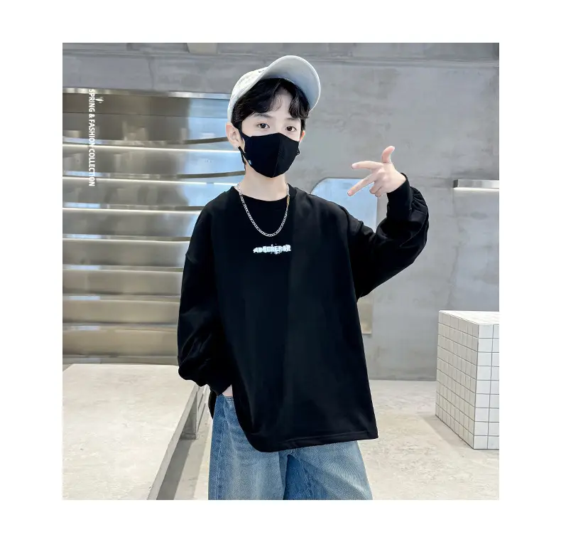 Boys Long Sleeve White T-Shirt Spring Autumn 2025 — feature 18