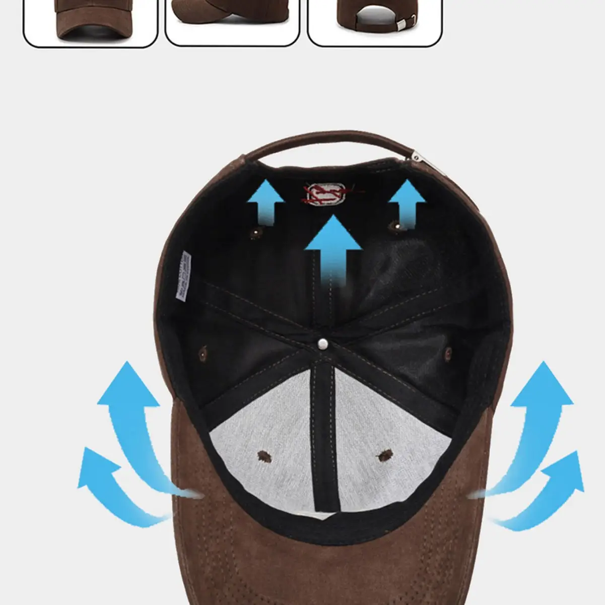 Men Duckbill Cap Brown Large Circumference - Image 8