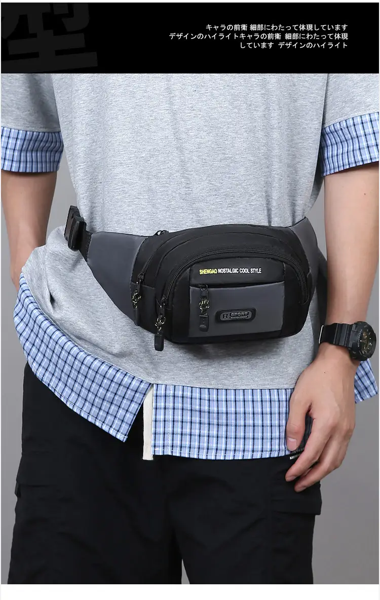 Men's Multi-Layer Phone Waist Bag Oxford Cloth — feature 23