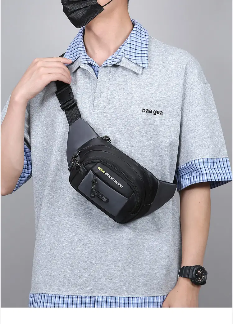 Men's Multi-Layer Phone Waist Bag Oxford Cloth — feature 25