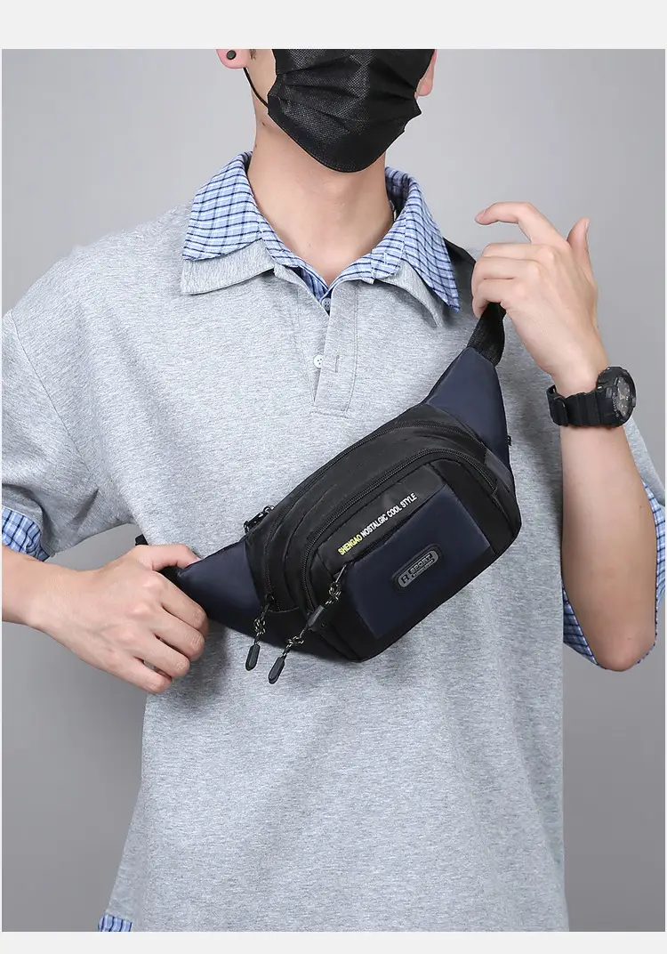 Men's Multi-Layer Phone Waist Bag Oxford Cloth — feature 31