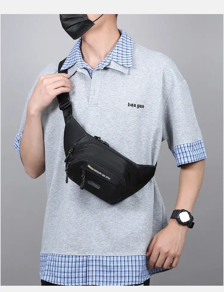 Men's Multi-Layer Phone Waist Bag Oxford Cloth — feature 34