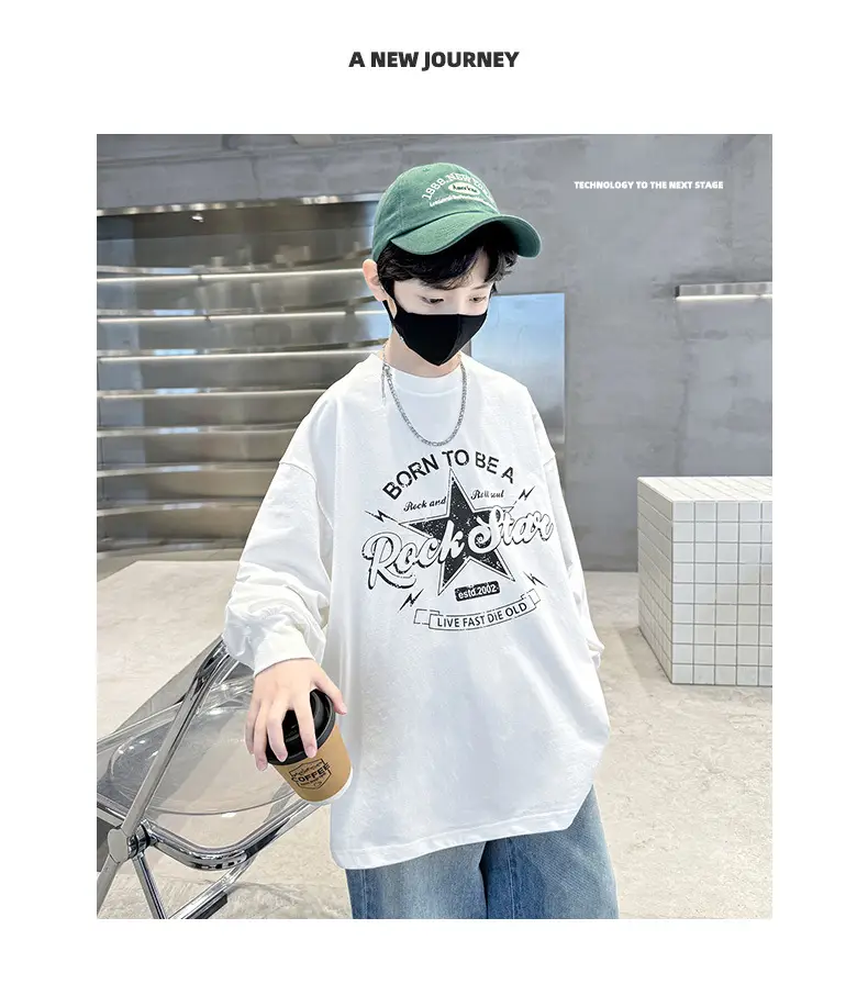 Kids White Rock Star T-Shirt Medium Large — feature 14