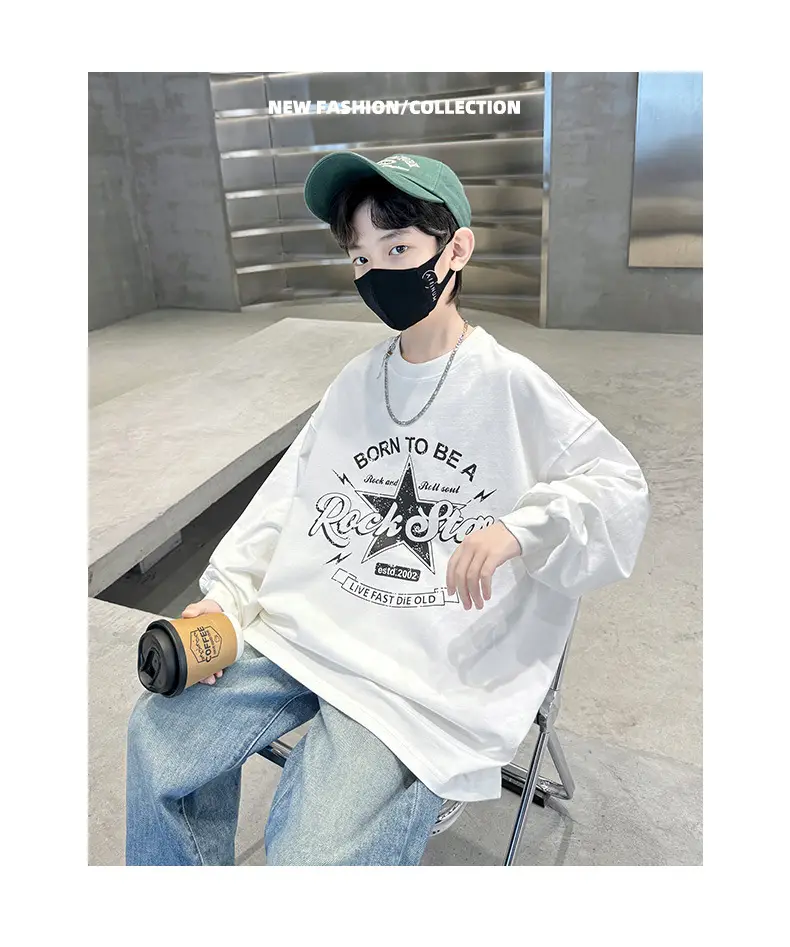 Kids White Rock Star T-Shirt Medium Large — feature 15