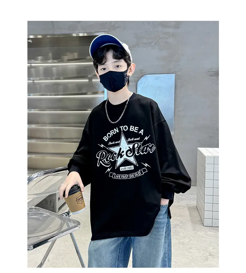 Kids White Rock Star T-Shirt Medium Large — feature 16