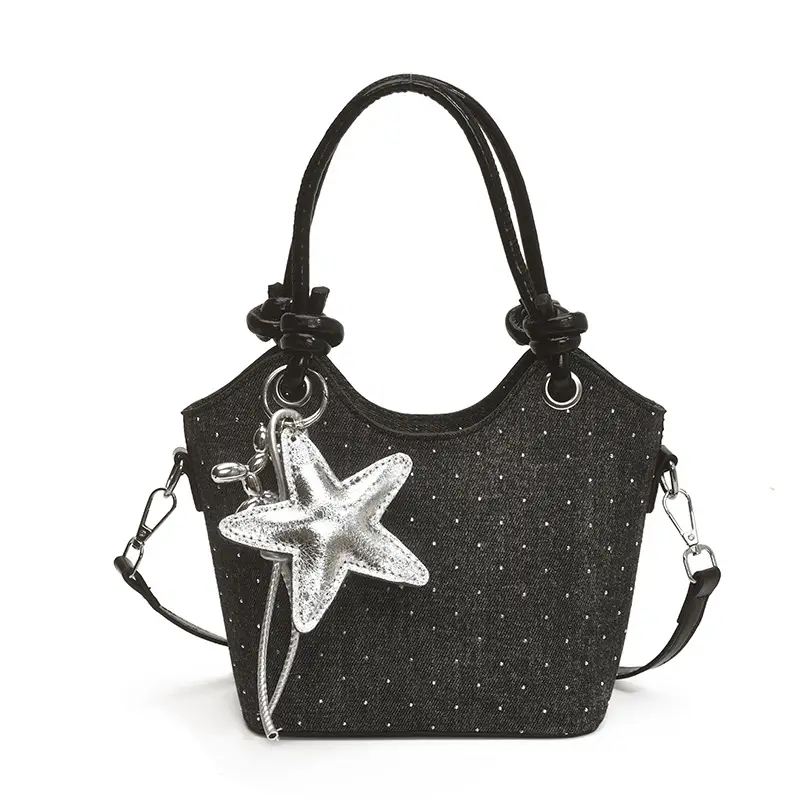 Blue Starry Handbag for Women with Adjustable Strap - Image 8