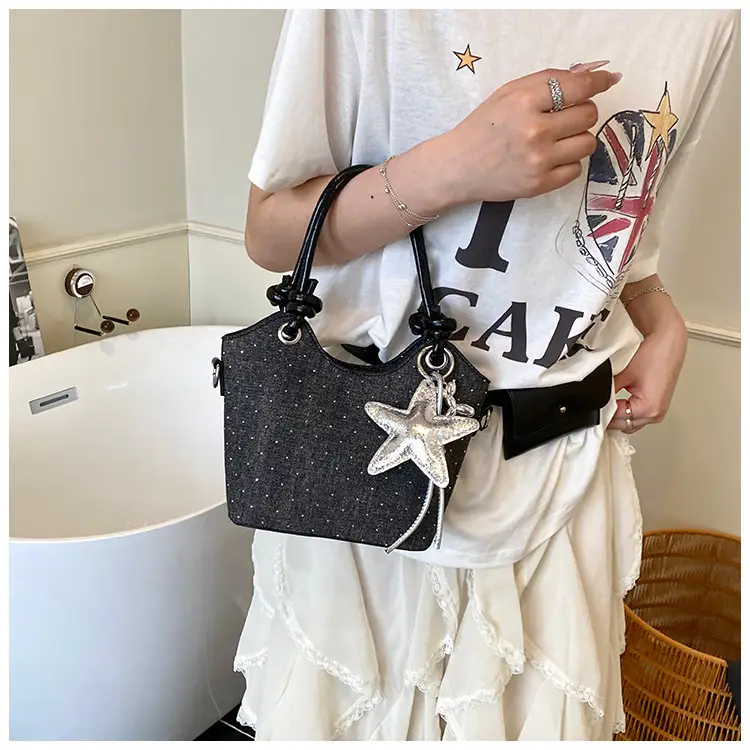Blue Starry Handbag for Women with Adjustable Strap — feature 15