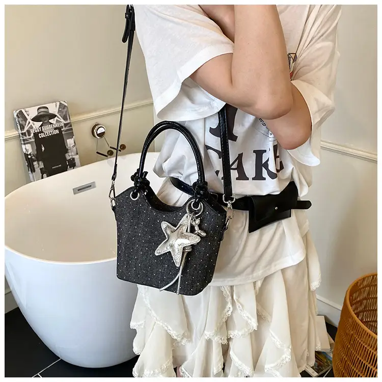 Blue Starry Handbag for Women with Adjustable Strap — feature 17