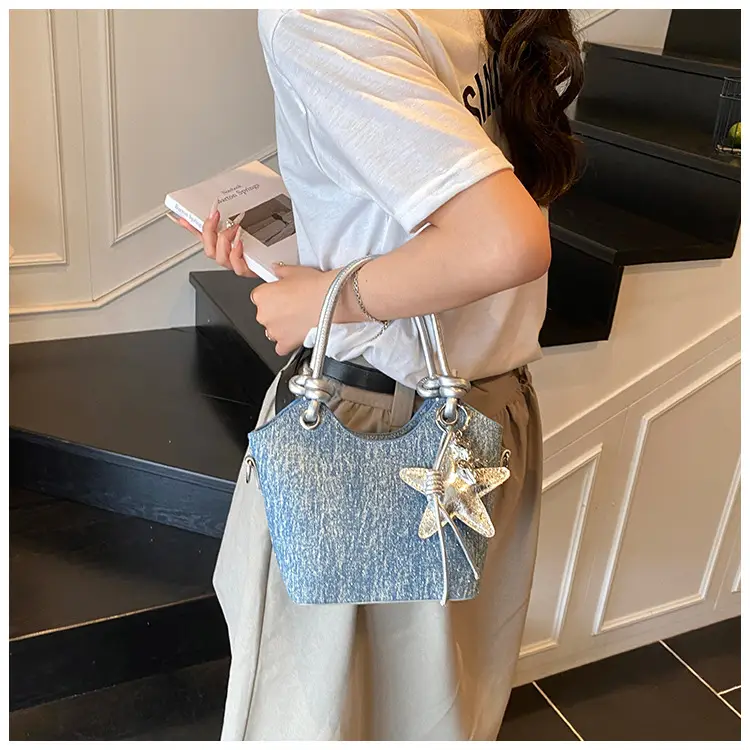Blue Starry Handbag for Women with Adjustable Strap — feature 18
