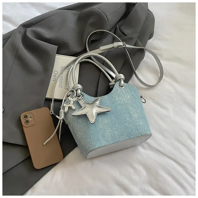 Blue Starry Handbag for Women with Adjustable Strap — feature 24