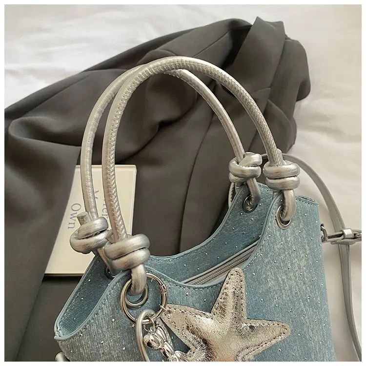Blue Starry Handbag for Women with Adjustable Strap — feature 30