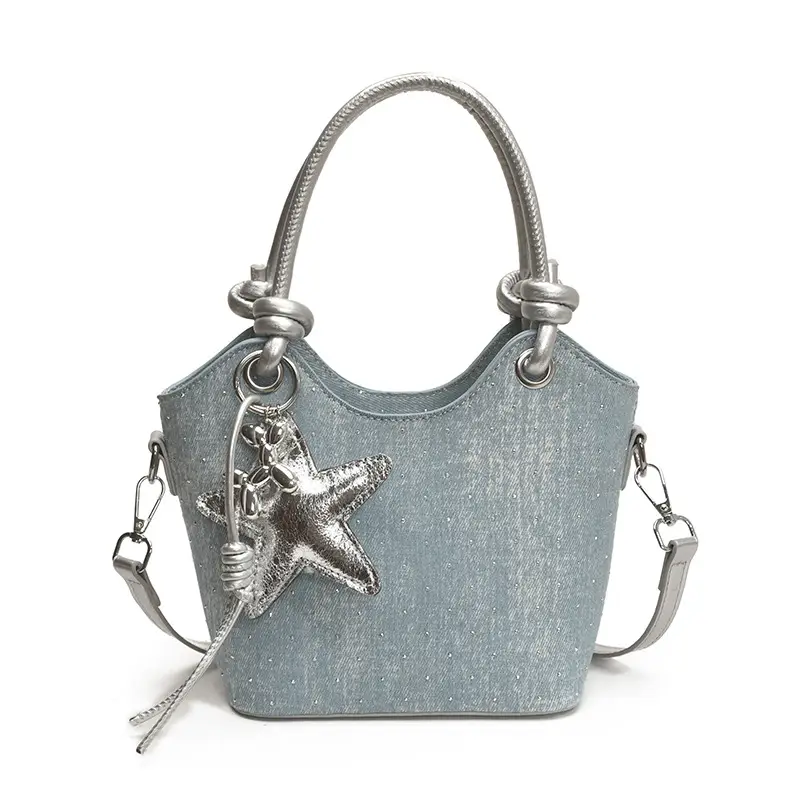 Blue Starry Handbag for Women with Adjustable Strap - Image 3