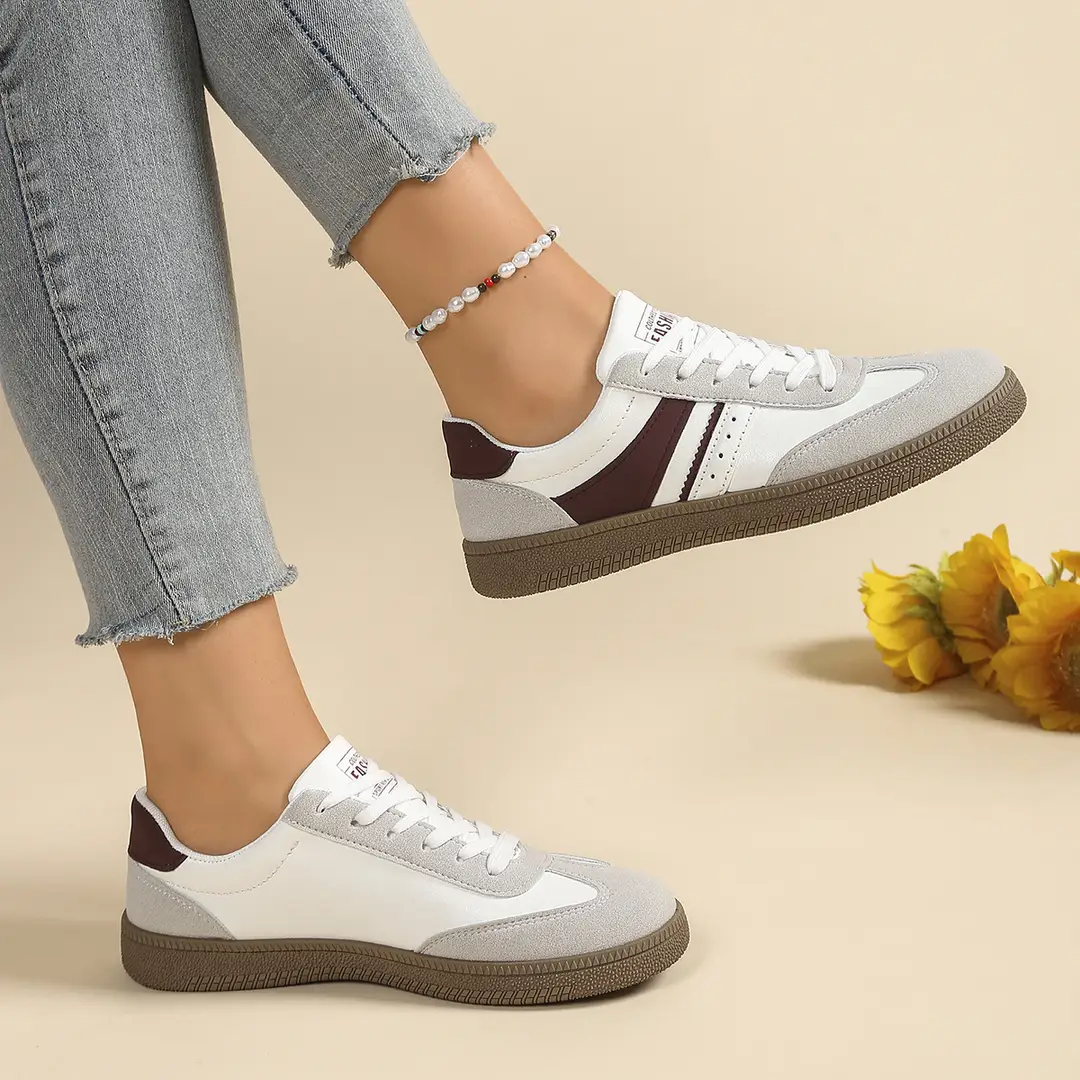 Amazon Retro German Training Shoes for Women 2025 Spring New Lace-Up Fashion Casual Sports Shoes Thick-Soled Sneakers Export - Image 3