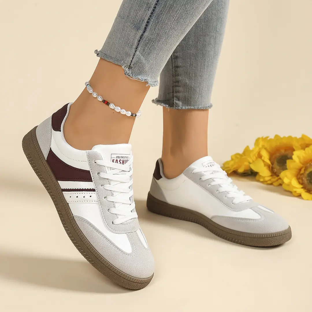 Amazon Retro German Training Shoes for Women 2025 Spring New Lace-Up Fashion Casual Sports Shoes Thick-Soled Sneakers Export - Image 4