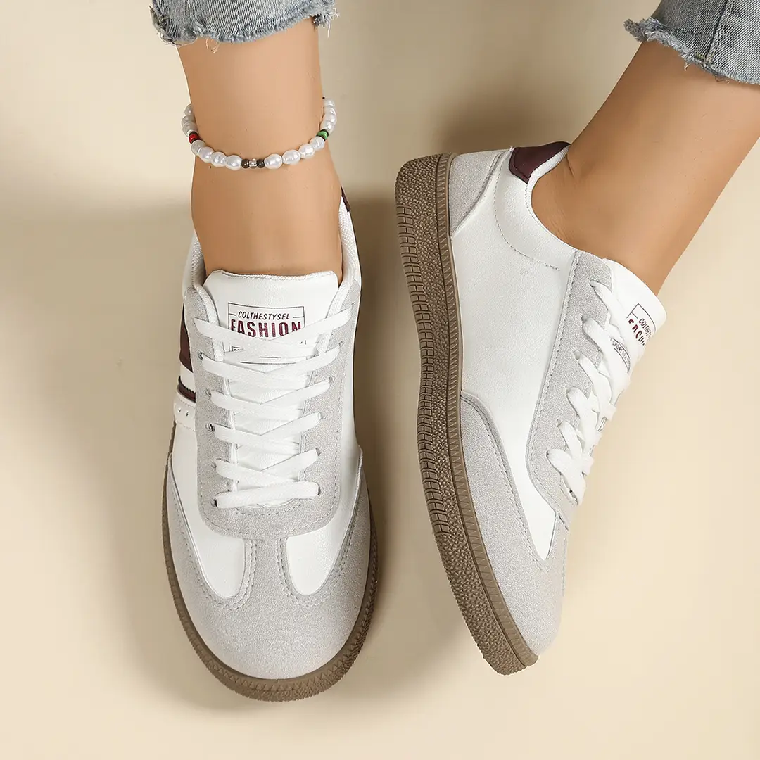 Amazon Retro German Training Shoes for Women 2025 Spring New Lace-Up Fashion Casual Sports Shoes Thick-Soled Sneakers Export - Image 5