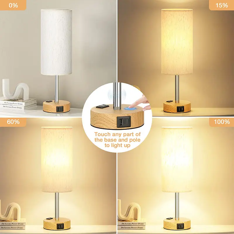 Wooden Touch Dimming Night Light for Bedside - Image 6