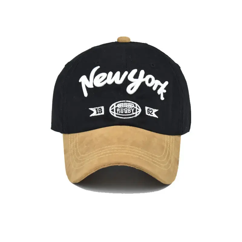 Black Korean Style Baseball Cap with White Embroidery - Image 4