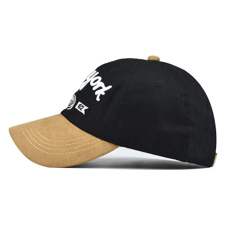 Black Korean Style Baseball Cap with White Embroidery - Image 6